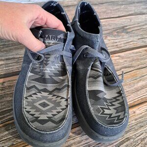 Ariat Men's Hilo Stretch Lace shoes Charcole grey aztec print mens size 13